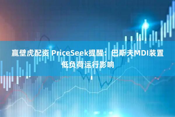 赢壁虎配资 PriceSeek提醒：巴斯夫MDI装置低负荷运行影响